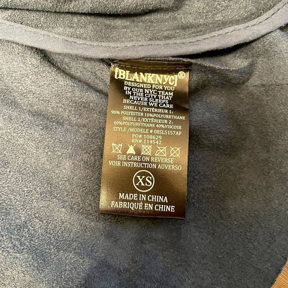 ANTHROPOLOGIE blank NYC blue snake faux leather jacket - Picture 4 of 11